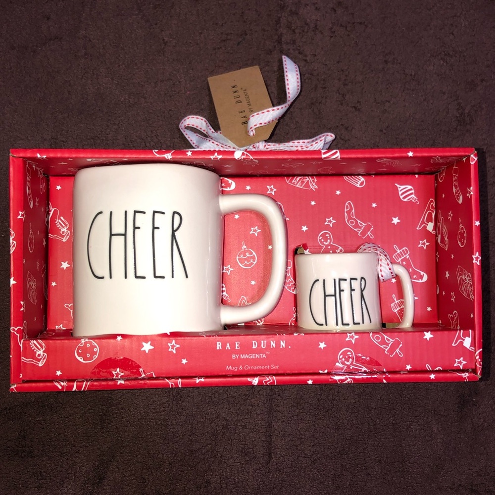 Rae Dunn CHEER Mug and Ornament Set